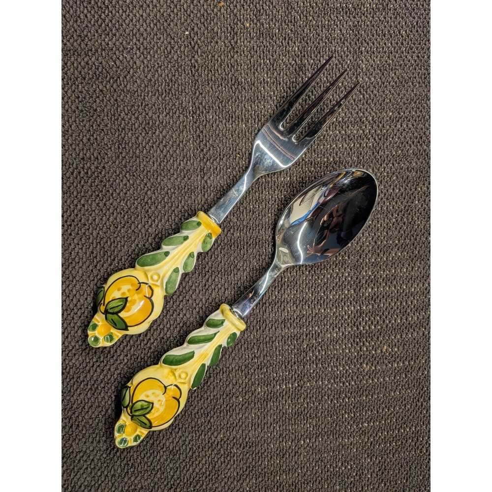 EME Italy Stainless Steel Lemon Flatware Set Fork Spoon Citrus